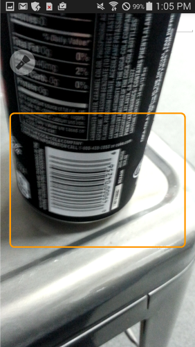 Barcode Scanner app scanning an item